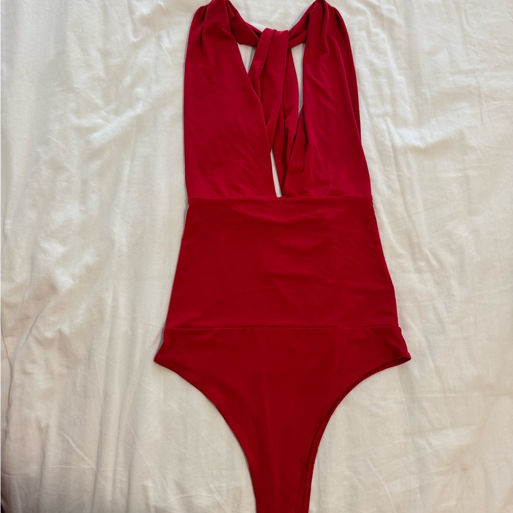 Lulu's Vibrant Red Bodysuit